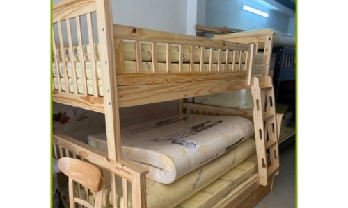 Giường tầng bằng gỗ thông cho trẻ em