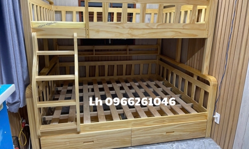 Giường tầng giá rẻ thiết kế đơn giản nhưng bền