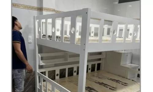 Giường tầng trẻ em bằng gỗ tự nhiên bền đẹp