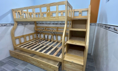 Giường tầng trẻ em có ngăn kéo để đồ