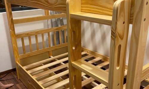 Giường tầng trẻ em giá rẻ gỗ thông tự nhiên