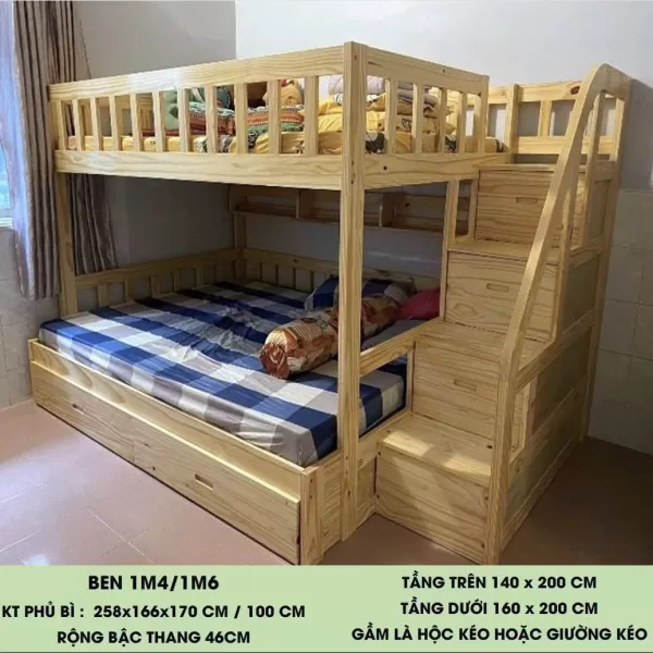 Giường Tầng Cao Cấp OH 1m4/1m6