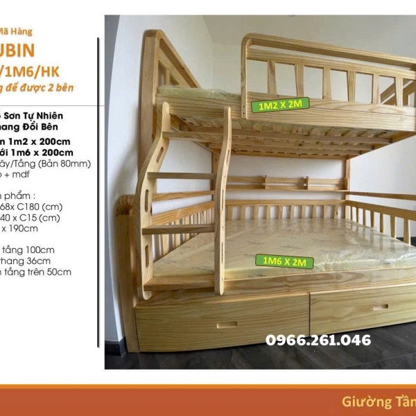 Giường Tầng UBIN 1m2/1m6