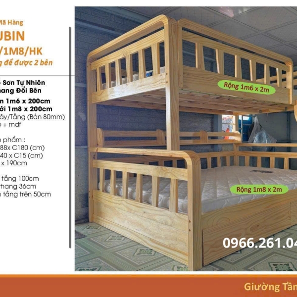Giường Tầng UBIN 1m6/1m8