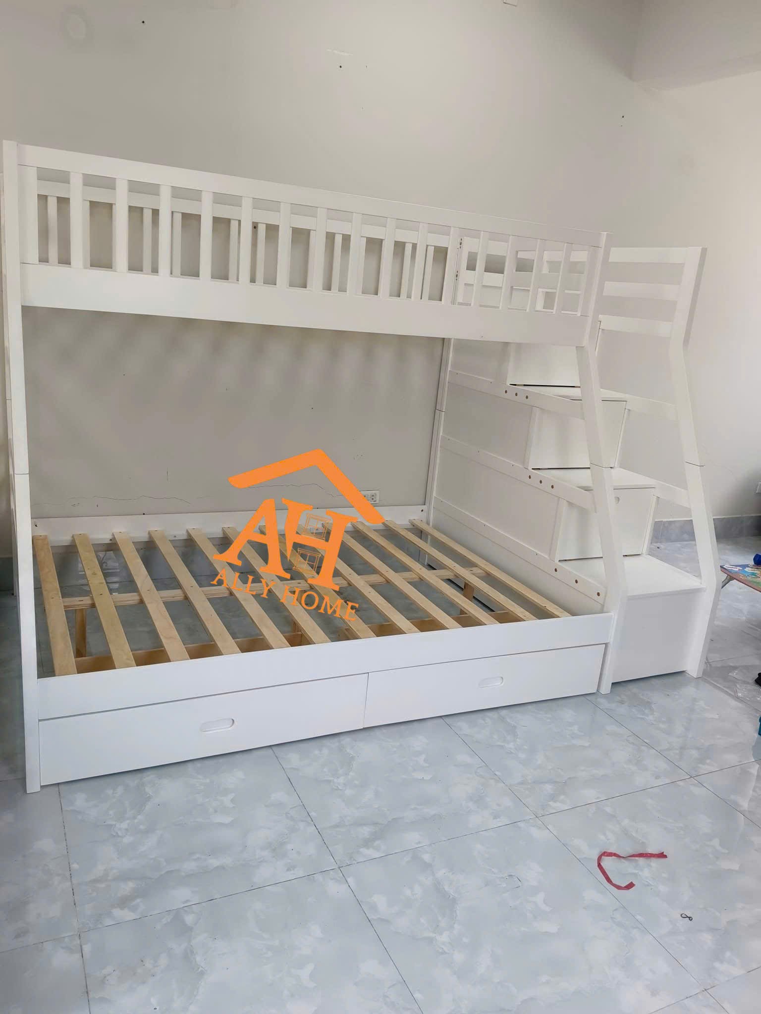 Giường Tầng Ah192 1m/1m4 Trắng