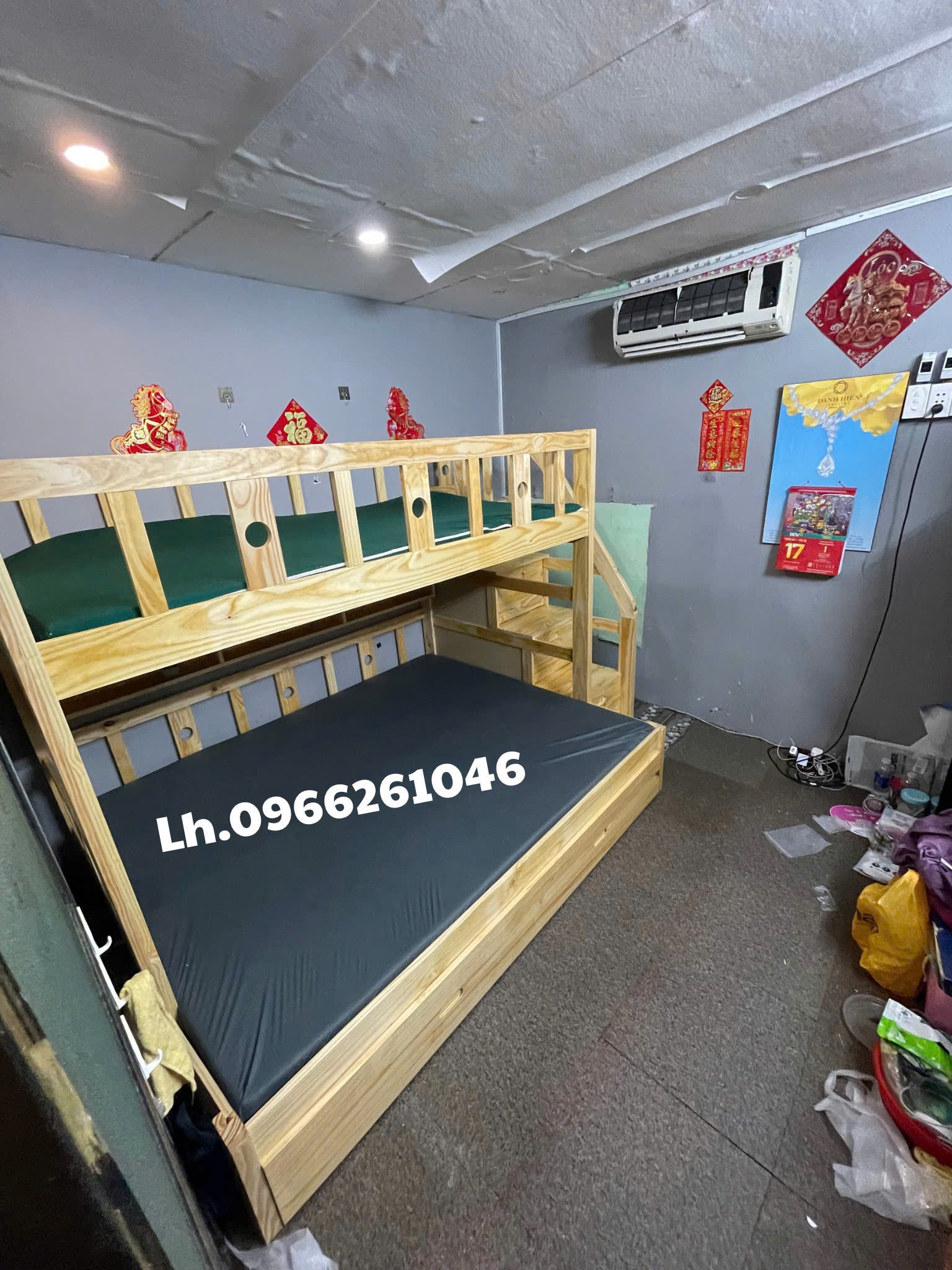 Giường tầng giá rẻ thiết kế đơn giản nhưng bền